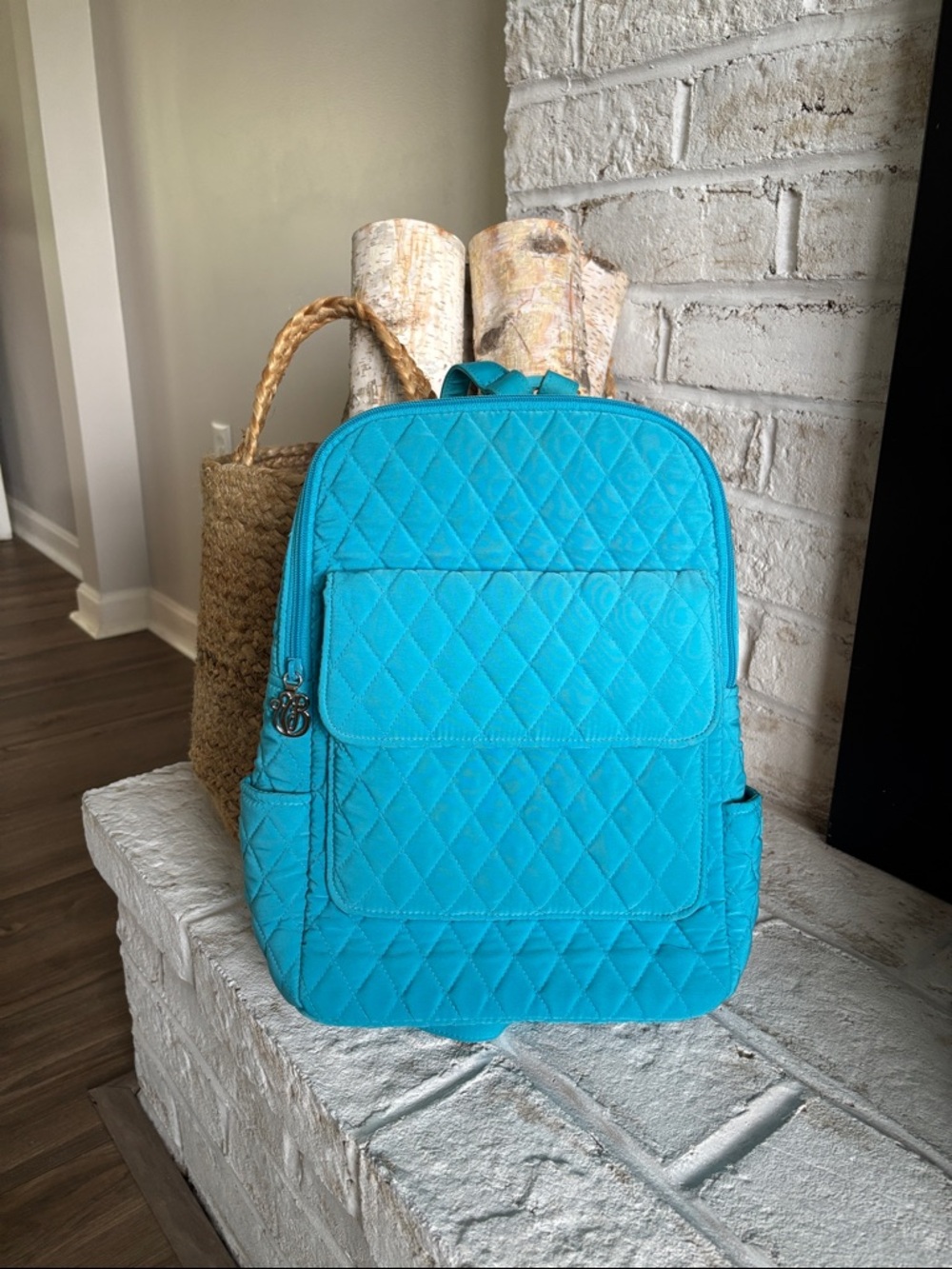 Vera Bradley Turquoise Quilted Shoulder Bag Backpack